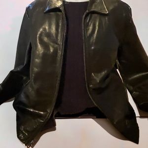 Men's Gap Black Leather Jacket Size Large